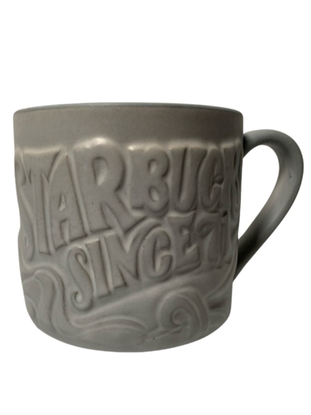 Starbucks Matte Gray Mermaid Siren Embossed Mug Retro